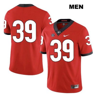 Men's Georgia Bulldogs NCAA #39 Hugh Nelson Nike Stitched Red Legend Authentic No Name College Football Jersey CGB8154DU